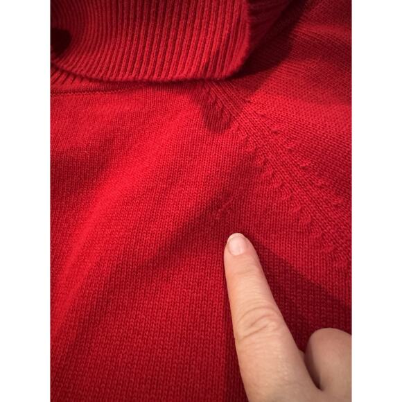 St. John Cashmere Full Zip Knit Cardigan Size P Petite 100% Cashmere Red - Picture 12 of 12